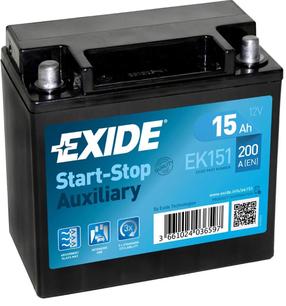 Akumuliatorius Exide AGM EK151, 12 V, 15 Ah, 200 A