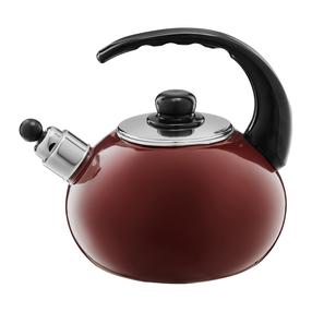 Tējkanna ar svilpi Emalia Olkusz, 2.5 l, bordo krās.