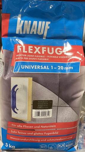 Flīžu šuvotājs Knauf FLEXFUGE, dekoratīvs, tumši brūna krās., 5 kg