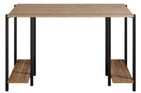 Kompiuterio stalas Kalune Design Reader 541HDL1114, 125 cm x 60 cm, 73.8 cm, juoda sp./riešuto sp.