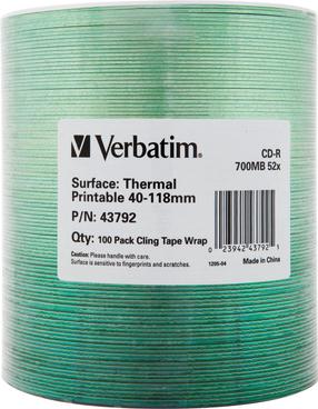 Ierakstāms kompaktdisks Verbatim 43792, 700 MB, 100gab.