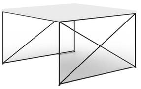 Kavos staliukas ADRK Nelia, balta sp./juoda sp., 75 cm x 75 cm x 43 cm