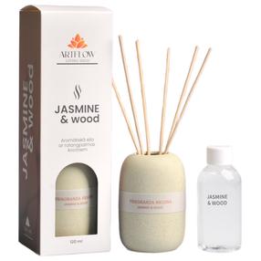 Mājas aromatizētājs, smaržu kociņi ArtFlow Jasmine & Wood, 120 ml Brūngans krās.