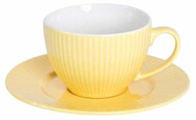 Puodelis su lėkštute Homla Siena 733291, geltona sp., 0.24 l