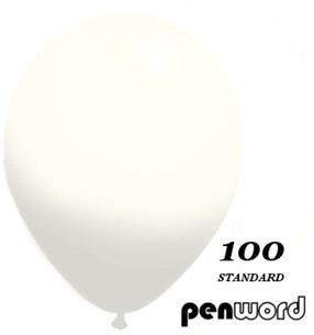 Balonu komplekti ovāls Penword, balta krās., 100 gab.