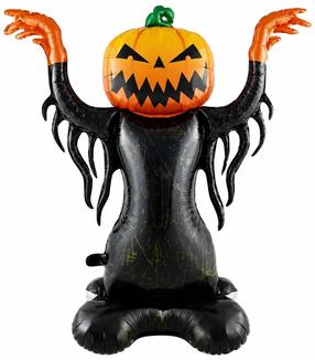 Folinis balionas figūrinis Halloween Pumpkin 118 cm, juoda sp./oranžinė sp.