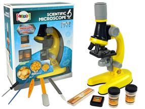 Žaislinis mikroskopas, su priedais Lean Toys Scientific, geltona sp.