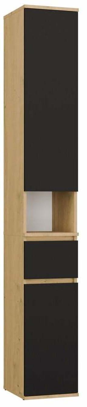 Papildoma spintos dalis Lior, juoda sp./artisan oak sp., 35 cm x 30 cm x 202.5 cm
