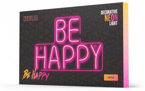 Dekoracija Neolia Be Happy su LED apšvietimu, rožinė sp.