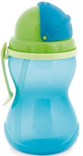 Bērnu pudelīte Canpol Babies Sport Cup Flip Top Straw, 370 ml, 1 g., plastmasa, zila krās.