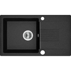 Virtuvinė plautuvė Laveo Celia SBC_711T, Black, granitas, 76 cm x 44 cm x 17 cm, juoda sp.