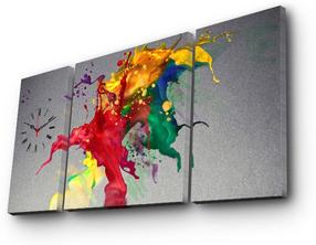 Часы - картинка Wallity Canvas 3P204045CS-8, серый цв./многоцветный, 84 см x 45 см