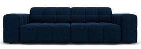 Sofa Micadoni Home Jennifer Velvet, tamsiai mėlyna sp., 204 x 102 cm x 70 cm