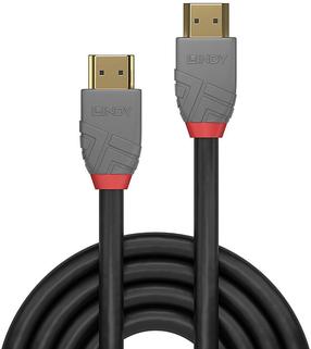 Vads Lindy Anthra HDMI 2.0 Male, HDMI 2.0 Male, 2 m, pelēka krās.