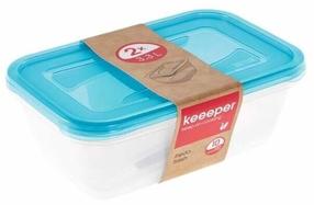 Pārtikas kastes komplekts Keeeper Fredo Fresh, 6.6 l, 29 cm x 19 cm, caurspīdīga krās./gaiši zila krās., 2 gab.
