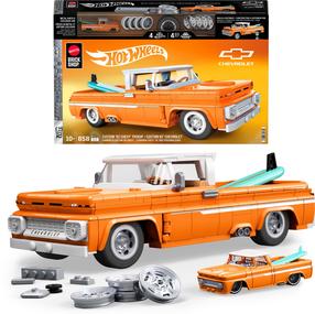 Konstruktors, automašīna Mattel Hot Wheels Elite Series Custom 62 Chevy Pickup, 858 gab., oranža krās.