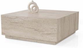 Kohvilaud Kalune Design Lizbon, travertine v., 90 cm x 90 cm x 35.5 cm