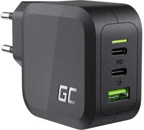 Telefoni laadija Green Cell CHARGC08, USB/2 x USB-C, must v., 65 W
