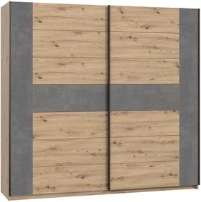 Skapis Forte Chanton BLQS928E1-C964, ozola krās./pelēka krās., 61.2 cm x 220 cm x 209.7 cm