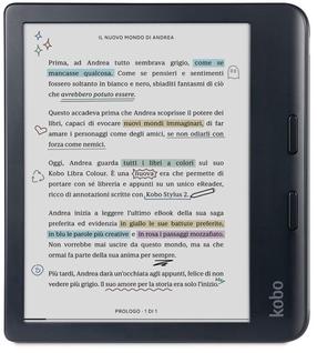 E-grāmatu lasītājs Rakuten Kobo Libra Colour, 32 GB, melna krās., 7"