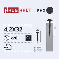 Savisriegis Haushalt DIN 14566, 4.2 mm x 32 mm, 20 vnt.