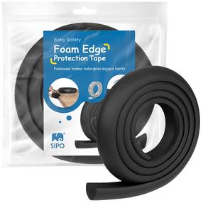 Stūra aizsardzība Sipo Foam Edge, melna krās.