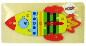Puidust pusle Lean Toys Rocket 10351, 30 cm x 15 cm, mitmevärviline