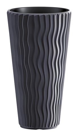 Gėlių vazonas Prosperplast Sandy DPSP400, plastikinis, Ø 39 cm, pilka sp.