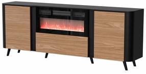 Televizoriaus spintelė Volare, rudas/juodas, 39 cm x 200 cm x 75 cm