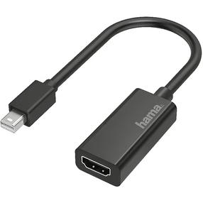 Adapteris Hama Mini DisplayPort - HDMI Mini DisplayPort male, HDMI female, 0.25 m, melna krās.