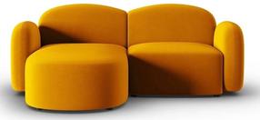Kampinė sofa Micadoni Home Blair Velvet, geltona sp., kairinė, 194 x 155 cm x 80 cm