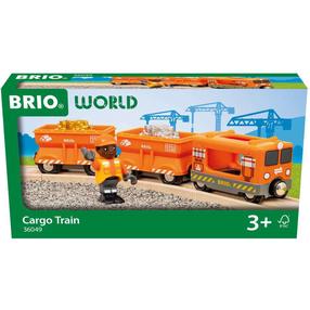 Rotaļu vilciens Brio World Cargo 36049, oranža krās.
