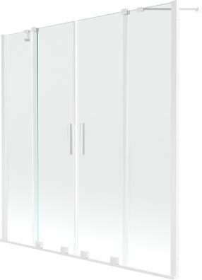 Vonios sienelė Mexen Velar Duo II, 140 cm x 150 cm, skaidri sp./balta sp./grūdintas