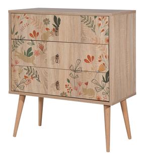 Komoda Kalune Design City Cat 869VEL3462, ruda sp./įvairių spalvų, 89 cm x 40 cm x 80 cm