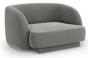 Krėslas Micadoni Home Miley Velvet, šviesiai pilka sp., 85 cm x 109 cm x 74 cm