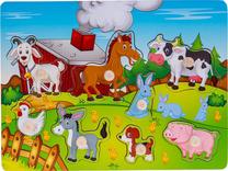Edukacinė medinė dėlionė Smily Play Farm, 1 cm, įvairių spalvų