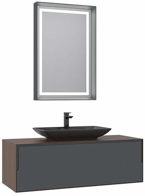 Vonios kambario baldų komplektas Kalune Design Craft, antracito sp./riešuto sp., 50 cm x 120 cm x 40 cm