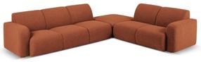 Kampinė sofa Micadoni Home Molino Boucle, ruda sp., dešininė, 315 x 250 cm x 72 cm