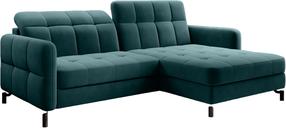 Kampinė sofa Lorelle Mat Velvet 75, žalia sp., dešininė, 160 x 225 cm x 105 cm