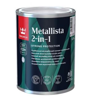 Emaliniai dažai, metalo konkstrukcijoms, apsaugant nuo korozijos Tikkurila Metallista, pusiau matinis, 0.9 l, balta sp.
