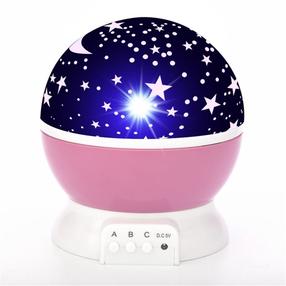Elight L1 2in1 Pöörlev Tähistaeva projektor ja öölamp 4x AAA / USB kaabliga Roosa