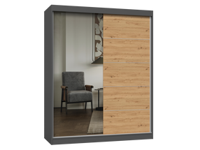 Spinta IGA 160 A/C, antracito sp./artisan oak sp., 160 cm x 61 cm x 200 cm, su veidrodžiu
