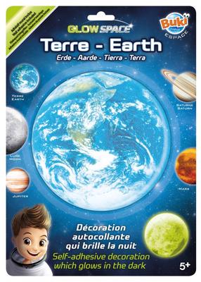 Sieninis lipdukas Buki Glow Space Earth, mėlyna sp.