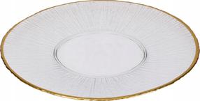 Šķīvis pusdienu Home Styling Collection Datura, Ø 32 cm, caurspīdīga krās./zelta krās.