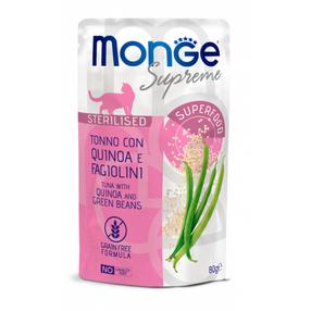 Mitrā kaķu barība Monge Supreme MN07788, tunzivis/kvinoja, 0.080 kg