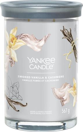 Свеча, ароматическая Yankee Candle Signature Smoked Vanilla & Cashmere, 60 - 100 час, 567 г, серый цв.