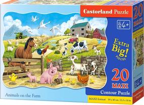 Пазл Castorland Animals On The Farm 342919, 40 см x 59 см, 20 шт., многоцветный