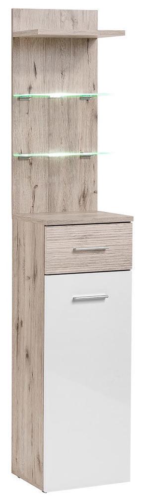 Pastatoma lentyna ASM GUSTAVO CABINET TYPE B, C, ąžuolo/balta, 40 cm x 35 cm x 200 cm
