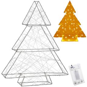 Kalėdinė dekoracija "Eglutė" Springos CL4126 su LED apšvietimu, 60 cm, pilka sp.