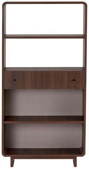 Knygų lentyna Nordure Senza Milano, riešuto sp., 153 cm x 78 cm x 34 cm